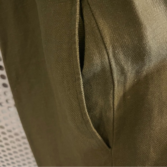 Chaser Off the Shoulder Linen Dress Size Medium in Khaki Green NWT - Picture 5 of 8